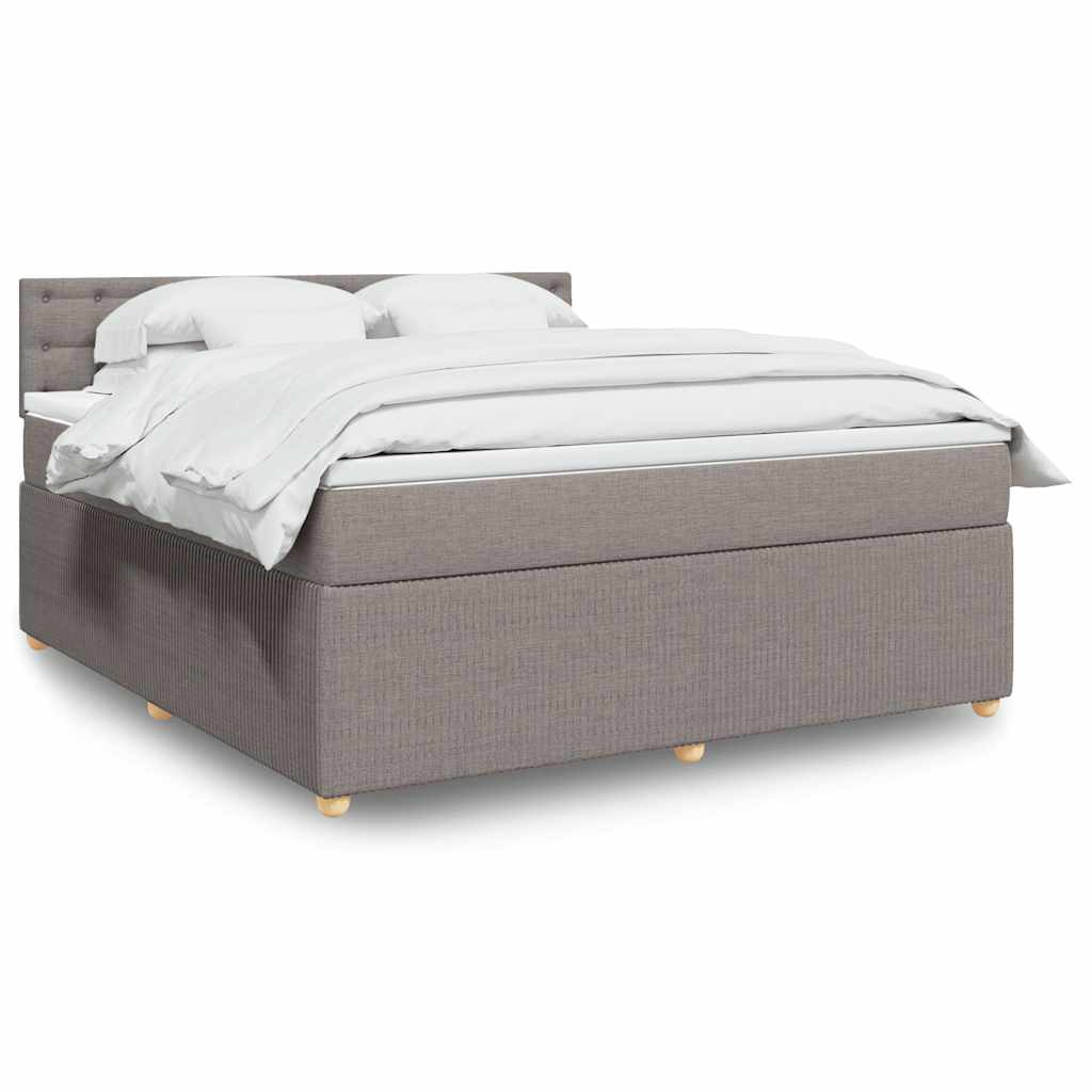 Boxspringbett Mit Matratze Stoff Taupe