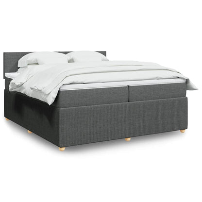 Boxspringbett Mit Matratze Stoff Dunkelgrau