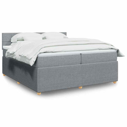 Boxspringbett Mit Matratze Stoff Hellgrau