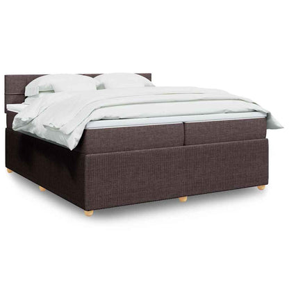 Boxspringbett Mit Matratze Stoff Dunkelbraun