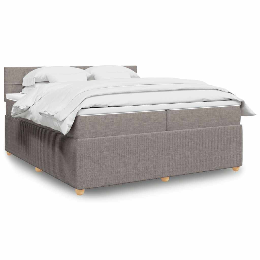 Boxspringbett Mit Matratze Stoff Taupe