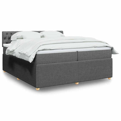 Boxspringbett Mit Matratze Stoff Dunkelgrau