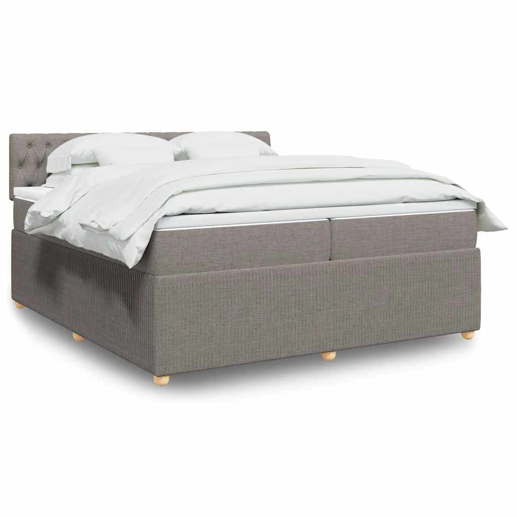 Boxspringbett Mit Matratze Stoff Taupe