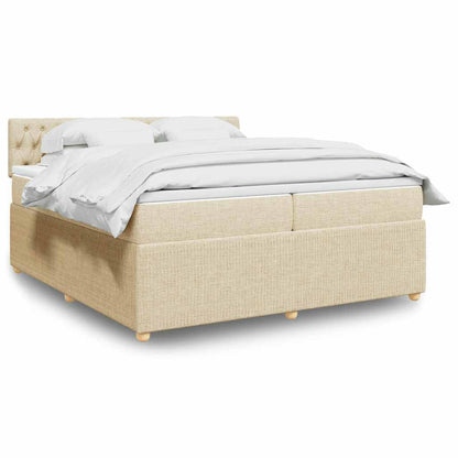 Boxspringbett Mit Matratze Stoff Creme