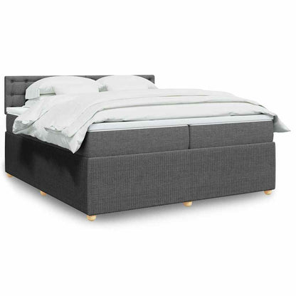 Boxspringbett Mit Matratze Stoff Dunkelgrau