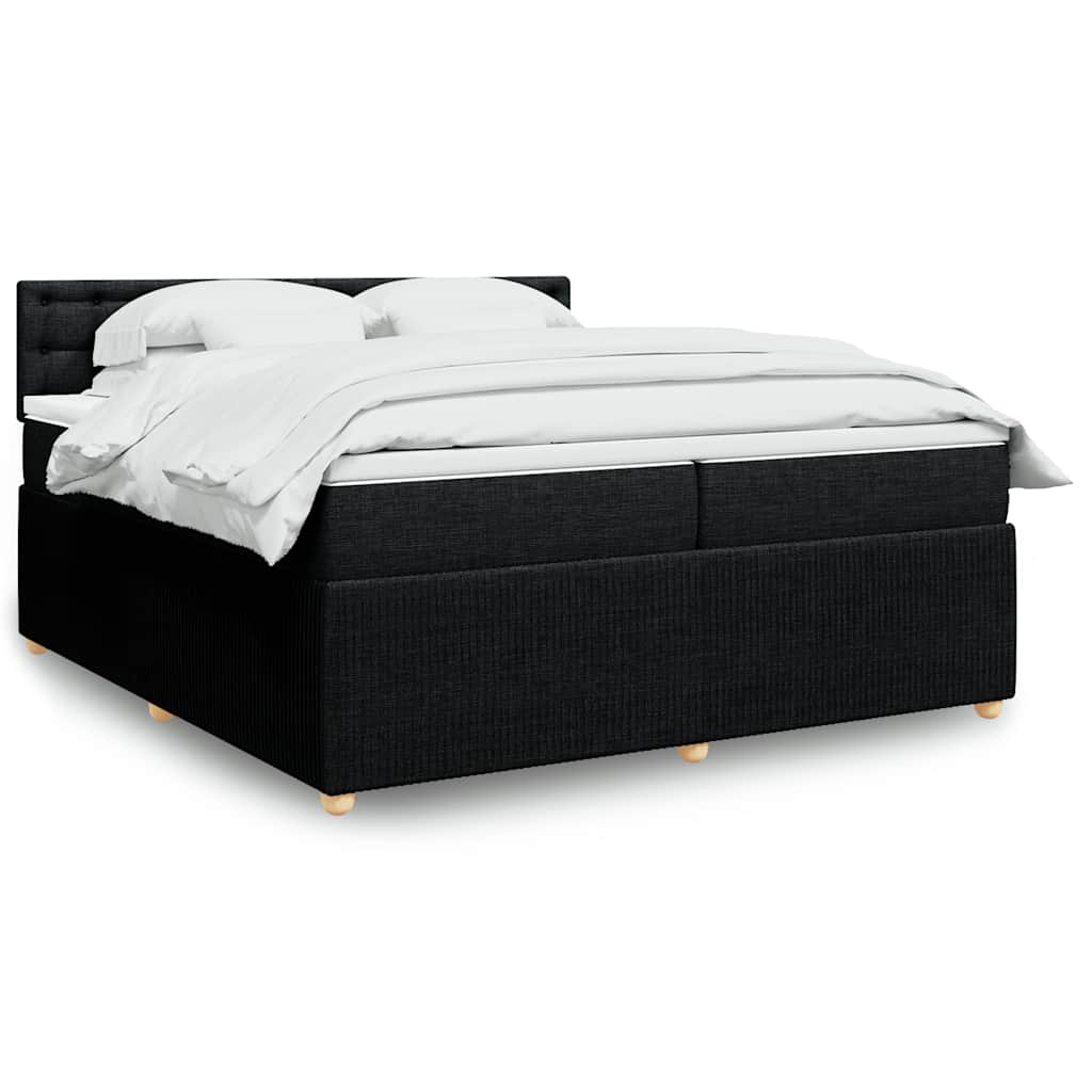 Boxspringbett Mit Matratze Stoff Schwarz