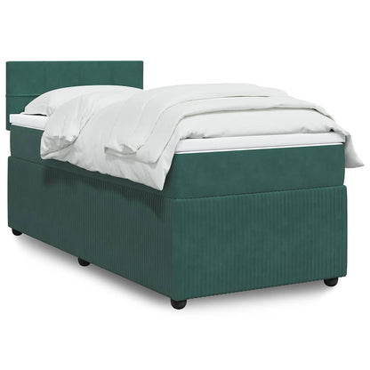 Boxspringbett Mit Matratze Samt Dunkelgrün