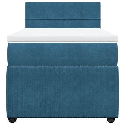 Boxspringbett Mit Matratze Samt Blau