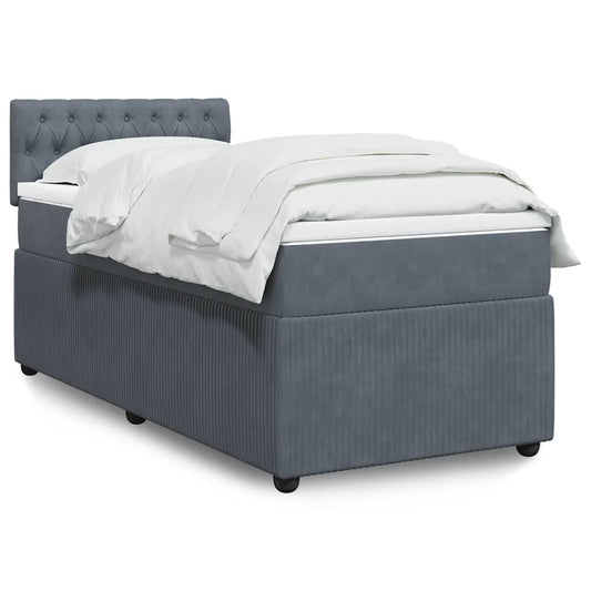 Boxspringbett Mit Matratze Samt Dunkelgrau