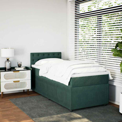 Boxspringbett Mit Matratze Samt Dunkelgrün