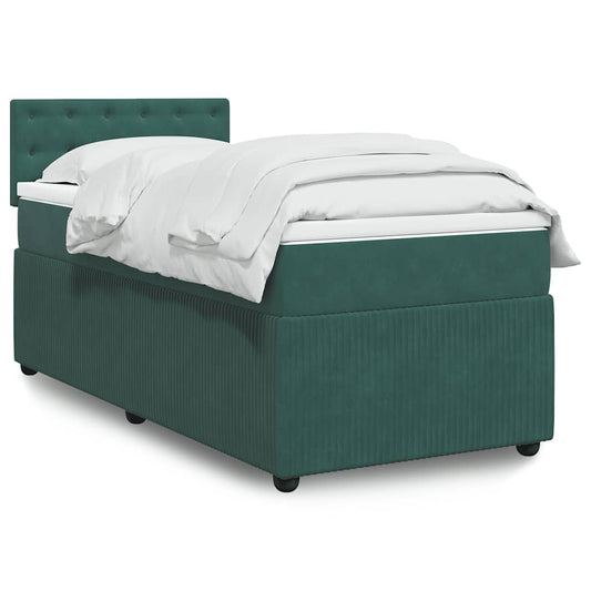Boxspringbett Mit Matratze Samt Dunkelgrün