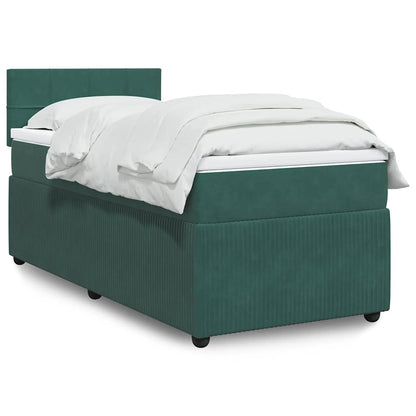 Boxspringbett Mit Matratze Samt Dunkelgrün