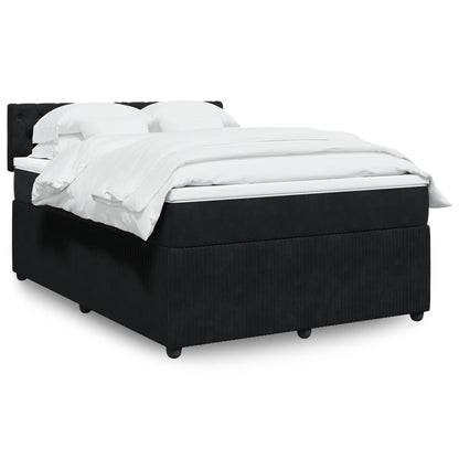 Boxspringbett Mit Matratze Samt Schwarz