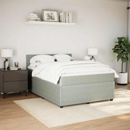Boxspringbett Mit Matratze Samt Hellgrau