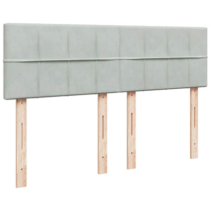 Boxspringbett Mit Matratze Samt Hellgrau