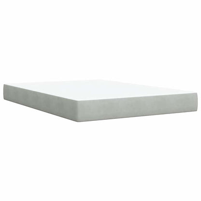Boxspringbett Mit Matratze Samt Hellgrau