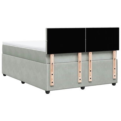 Boxspringbett Mit Matratze Samt Hellgrau