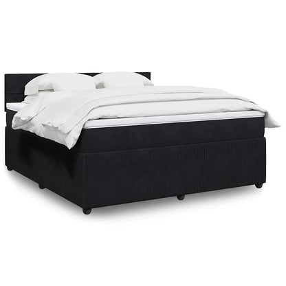 Boxspringbett Mit Matratze Samt Schwarz