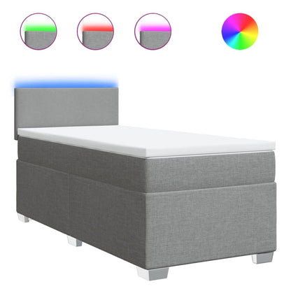 Boxspringbett Mit Matratze Stoff Hellgrau