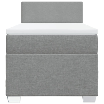 Boxspringbett Mit Matratze Stoff Hellgrau