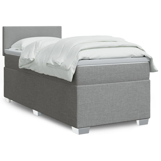 Boxspringbett Mit Matratze Stoff Hellgrau
