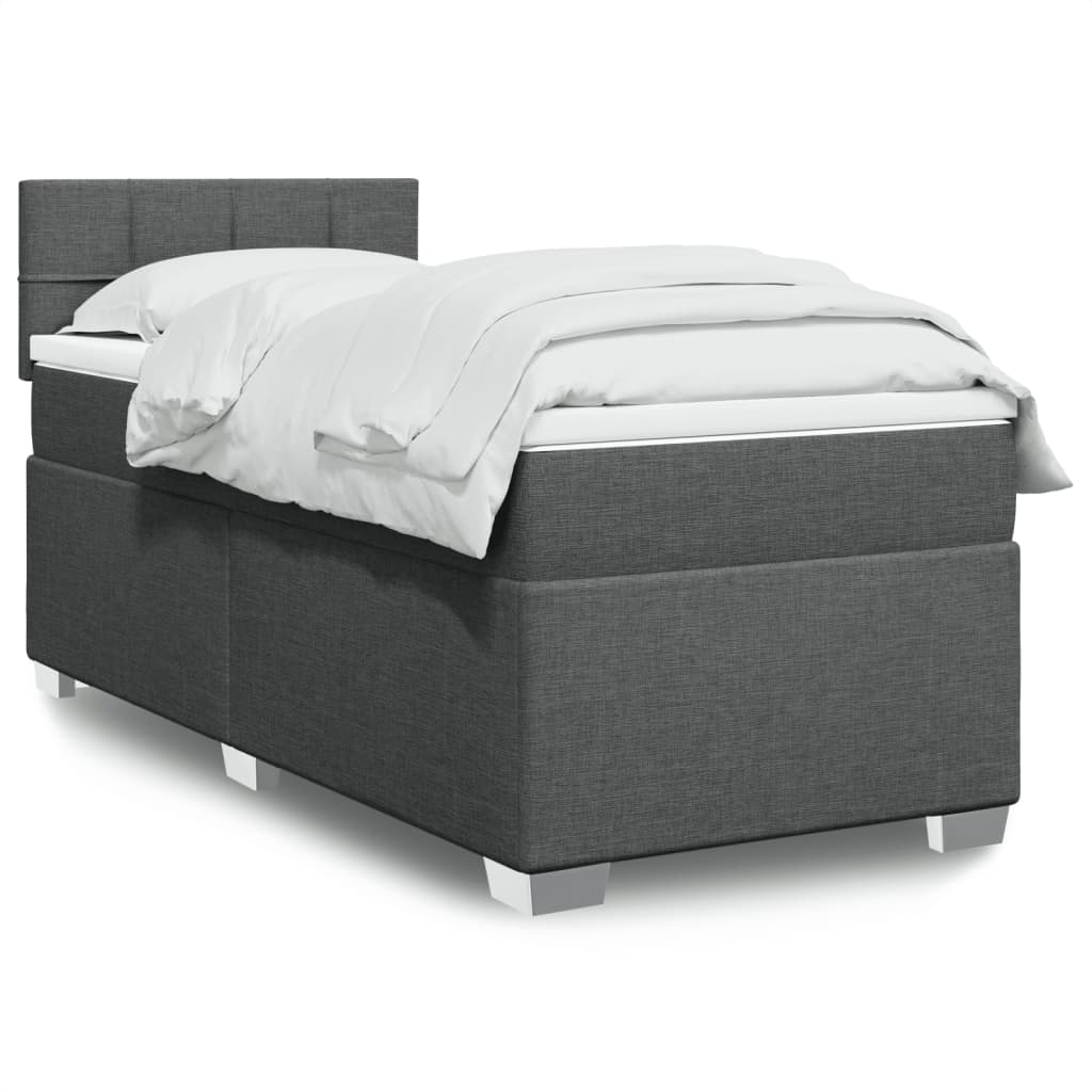 Boxspringbett Mit Matratze Stoff Dunkelgrau