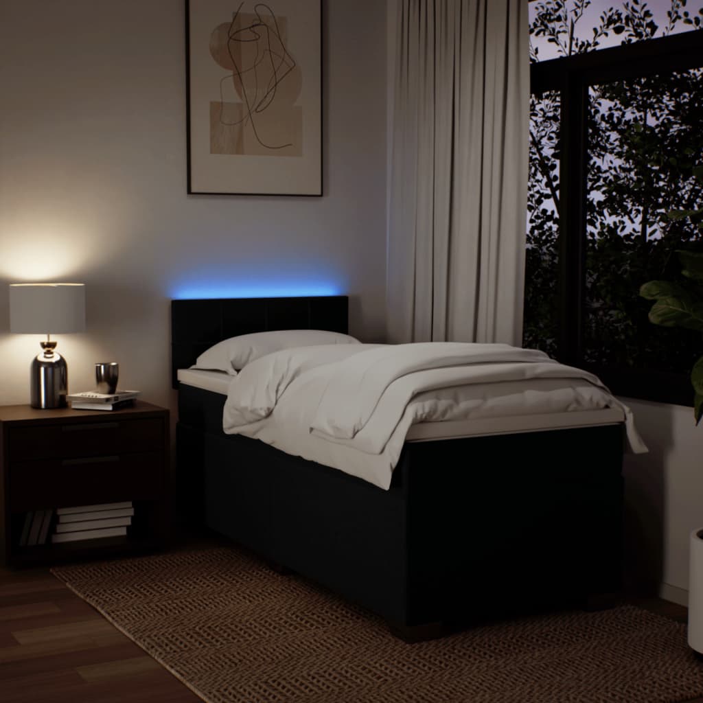 Boxspringbett Mit Matratze Stoff Schwarz