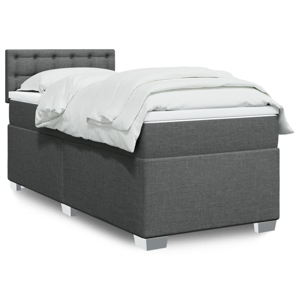 Boxspringbett Mit Matratze Stoff Dunkelgrau