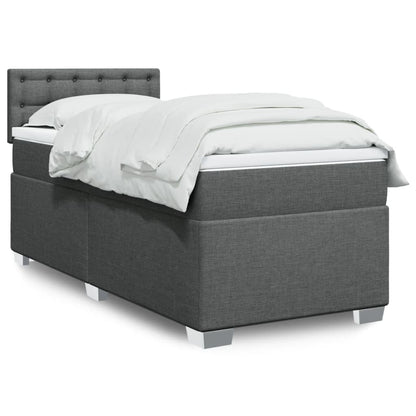 Boxspringbett Mit Matratze Stoff Dunkelgrau