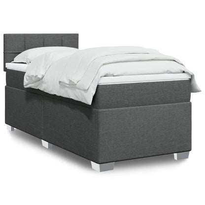 Boxspringbett Mit Matratze Stoff Dunkelgrau