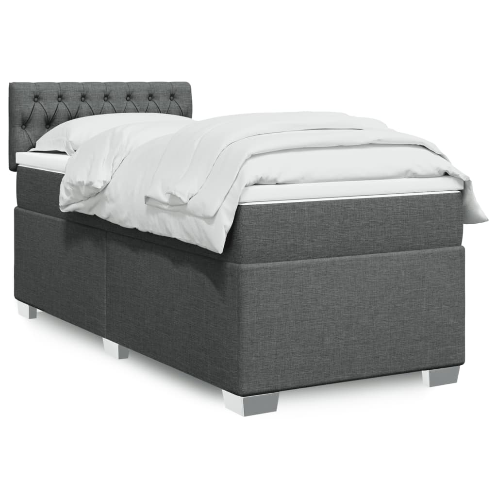 Boxspringbett Mit Matratze Stoff Dunkelgrau
