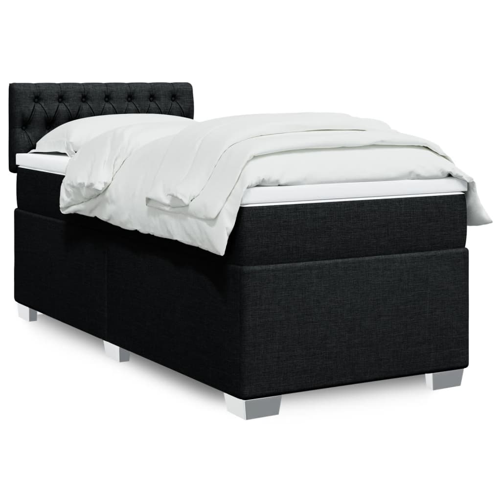 Boxspringbett Mit Matratze Stoff Schwarz