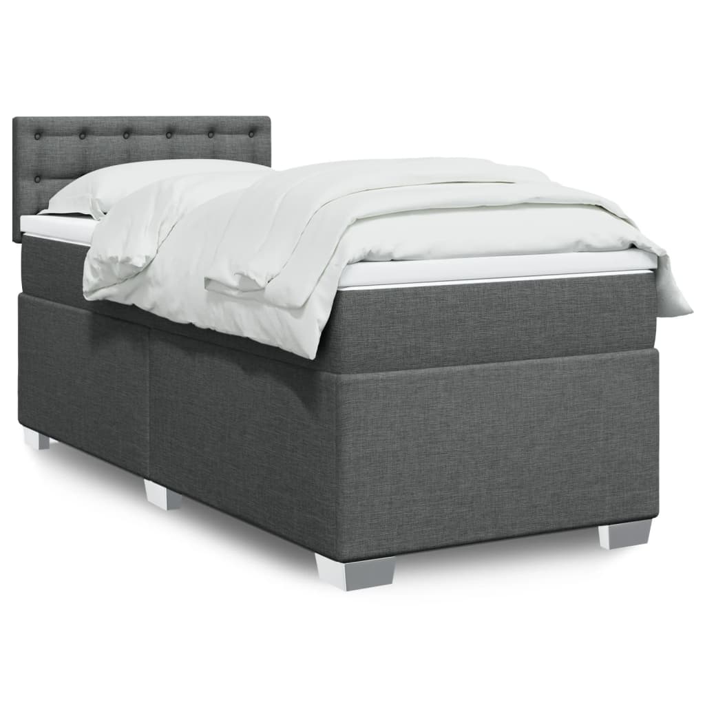 Boxspringbett Mit Matratze Stoff Dunkelgrau