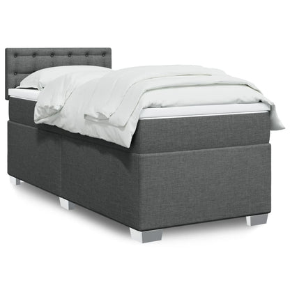 Boxspringbett Mit Matratze Stoff Dunkelgrau