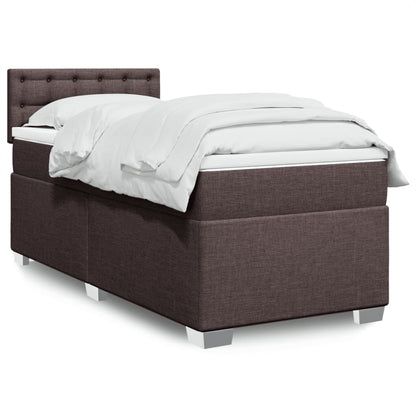 Boxspringbett Mit Matratze Stoff Dunkelbraun