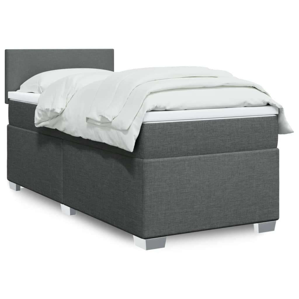 Boxspringbett Mit Matratze Stoff Dunkelgrau