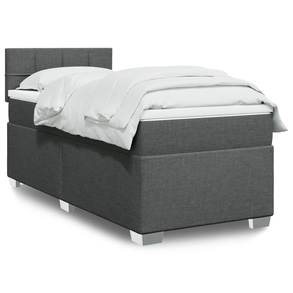 Boxspringbett Mit Matratze Stoff Dunkelgrau