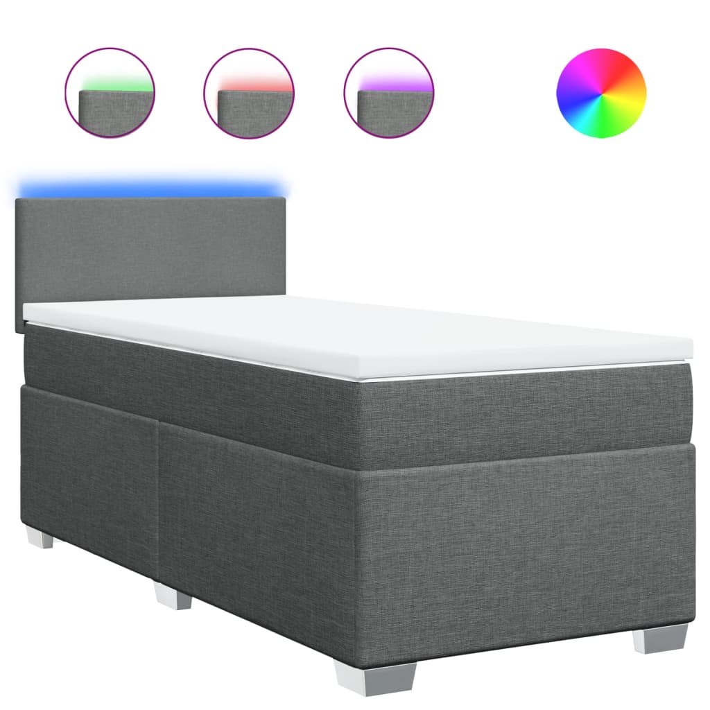 Boxspringbett Mit Matratze Stoff Dunkelgrau