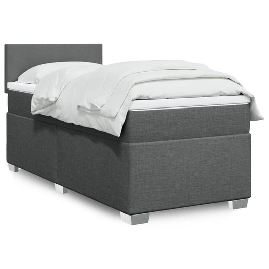 Boxspringbett Mit Matratze Stoff Dunkelgrau