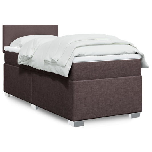 Boxspringbett Mit Matratze Stoff Dunkelbraun