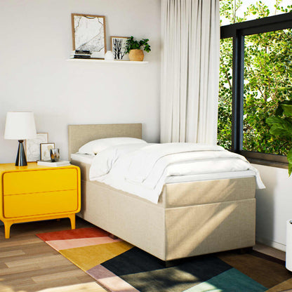 Boxspringbett Mit Matratze Stoff Creme