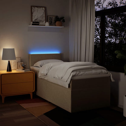 Boxspringbett Mit Matratze Stoff Creme