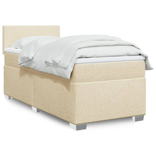 Boxspringbett Mit Matratze Stoff Creme