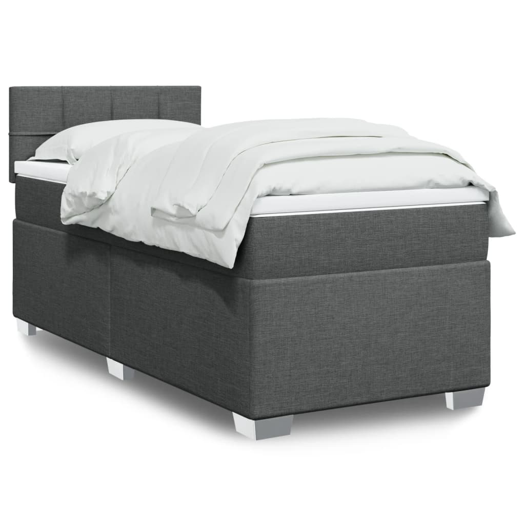 Boxspringbett Mit Matratze Stoff Dunkelgrau