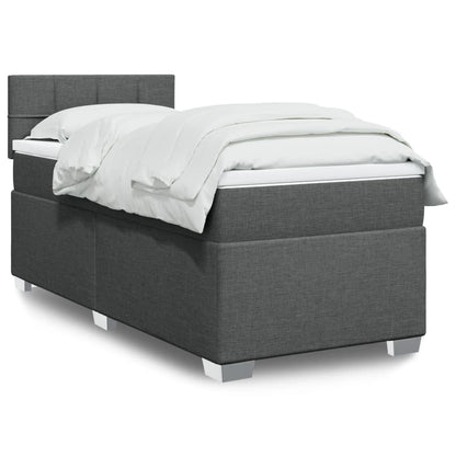 Boxspringbett Mit Matratze Stoff Dunkelgrau
