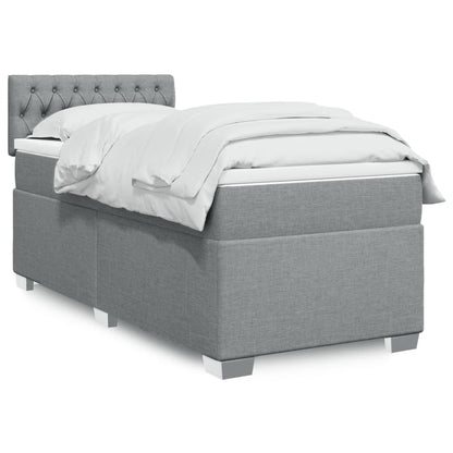 Boxspringbett Mit Matratze Stoff Hellgrau