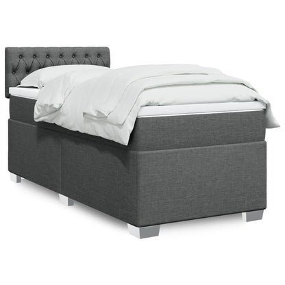 Boxspringbett Mit Matratze Stoff Dunkelgrau