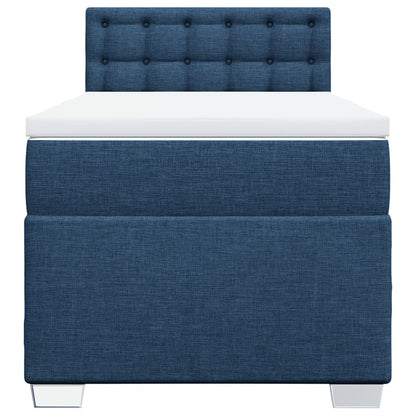 Boxspringbett Mit Matratze Stoff Blau