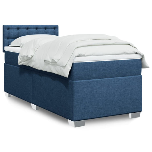 Boxspringbett Mit Matratze Stoff Blau