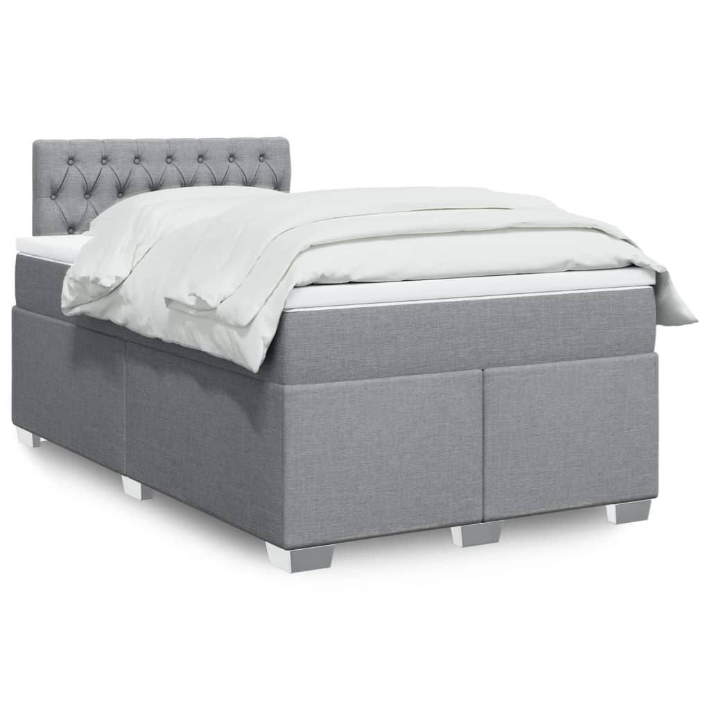 Boxspringbett Mit Matratze Stoff Hellgrau